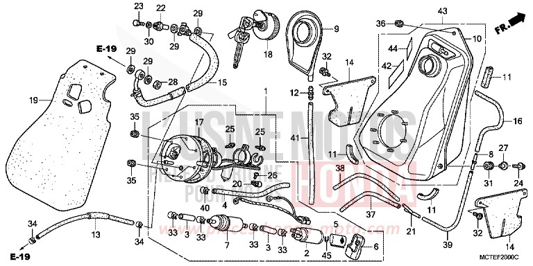 FUEL TANK for Silver Wing DEGITAL SILVER METALLIC (NHA30) from 2006
